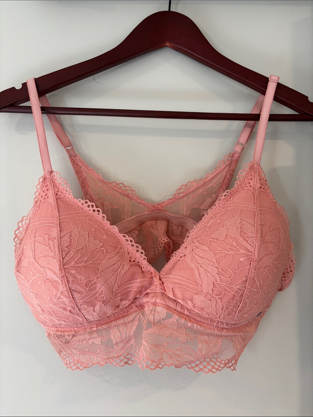 La Vie En Rose Pink Lace Bralette size large